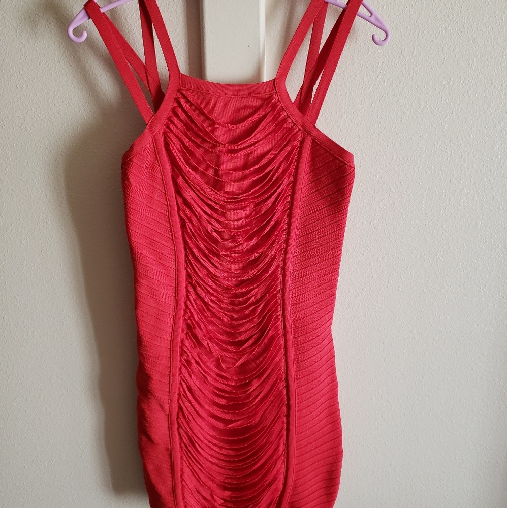 Red bandage BeBe dress